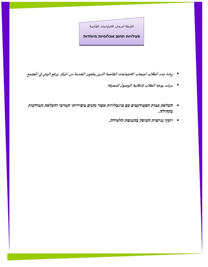 أنشطة أصحاب الاحتياجات الخاصّة
